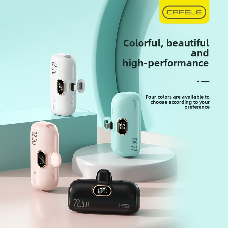 Capsule Design  Portable Small Power Bank 5000mah With LED Display Screen