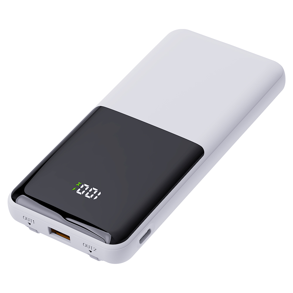 10000mAh Power Bank with Digital Display – 22.5W Fast Charging, Built-in 3 Cables