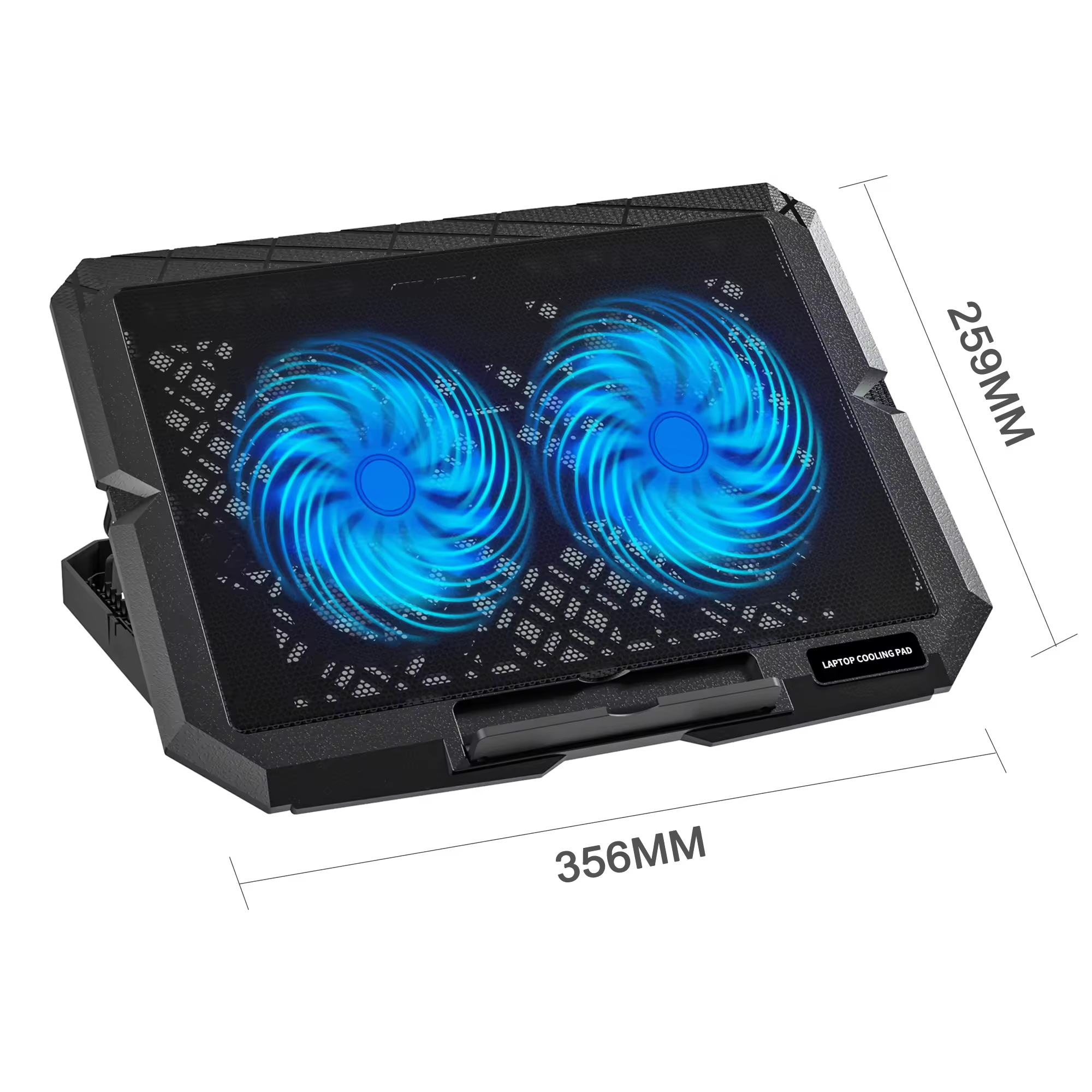 Mute Adjustable Foldable 2 Fans Laptop Cooling Pad