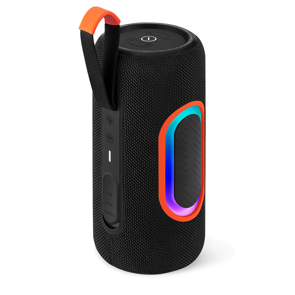 Bluetooth Speaker, 50W Low Bass, Colorful LED Light, Lanyard, IPX6 Waterproof