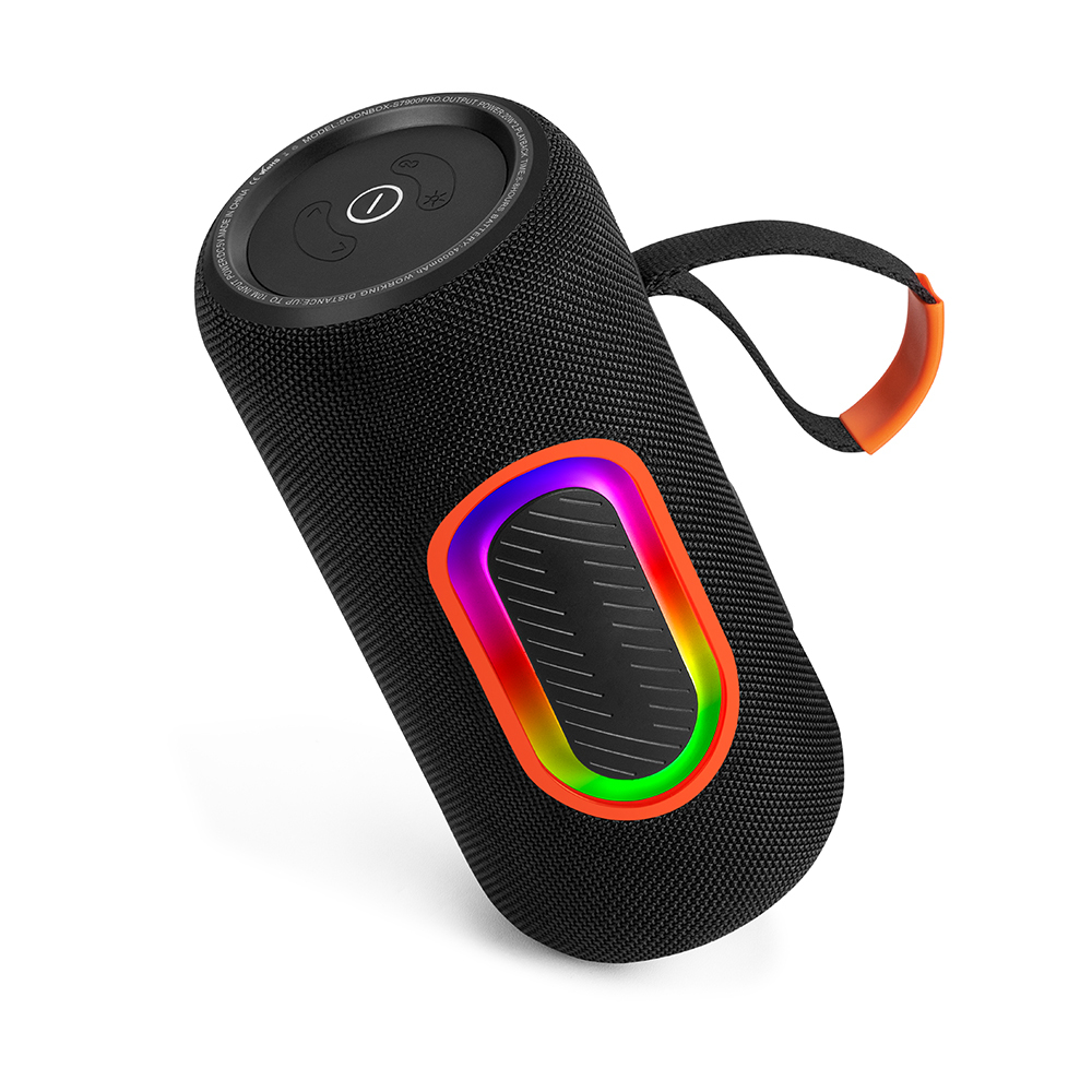 Bluetooth Speaker, 50W Low Bass, Colorful LED Light, Lanyard, IPX6 Waterproof