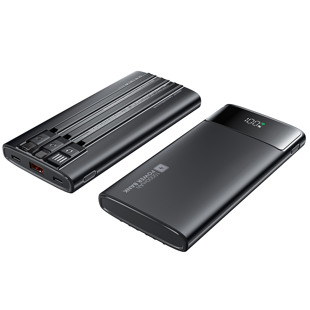 PD22.5W Fast Charging Portable Power Bank Build-in Three Charging Cable