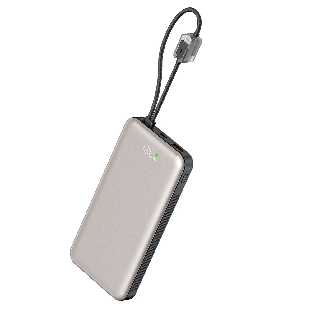 Portable 10000mAh Power Bank, Detachable Battery, 22.5W Fast Charging,Hidden Display
