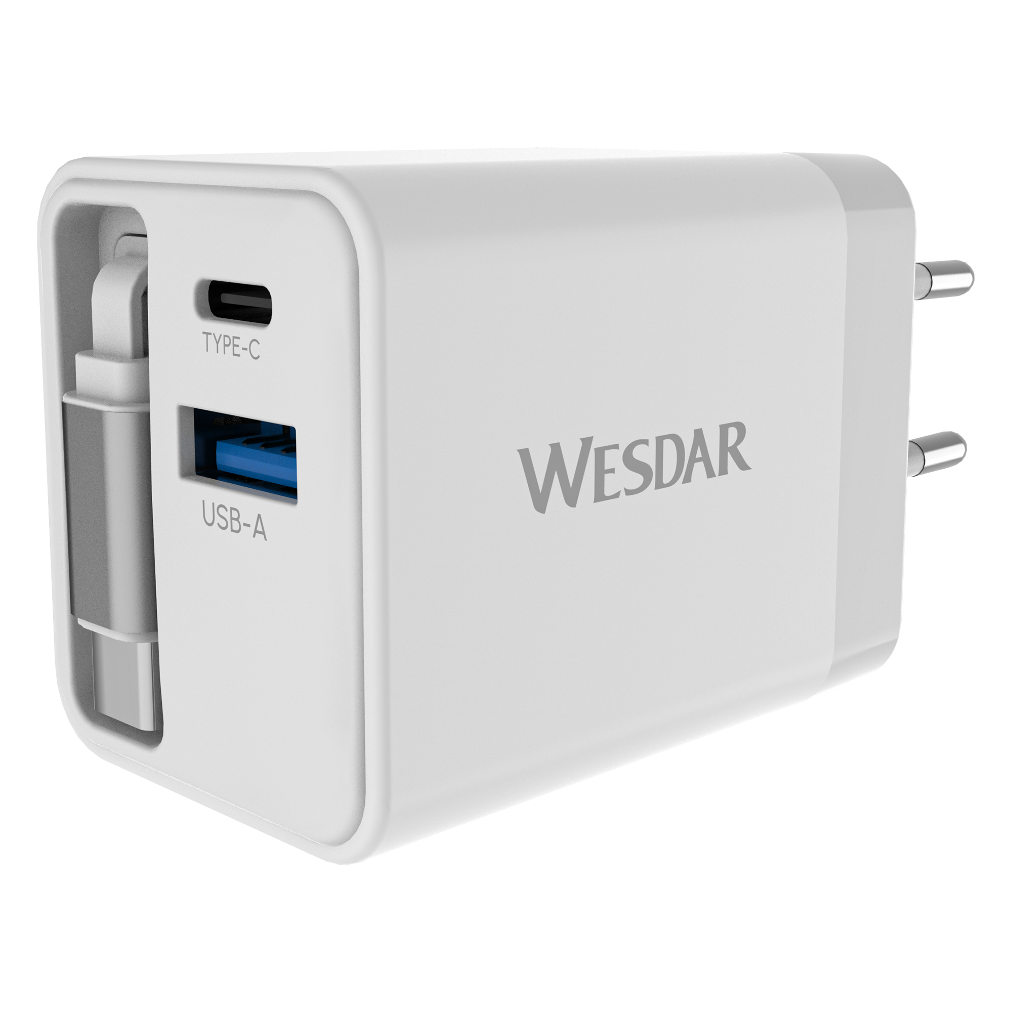 WESDAR Brand Portable Small GaN Wall Charger PD50W With Type C Cable