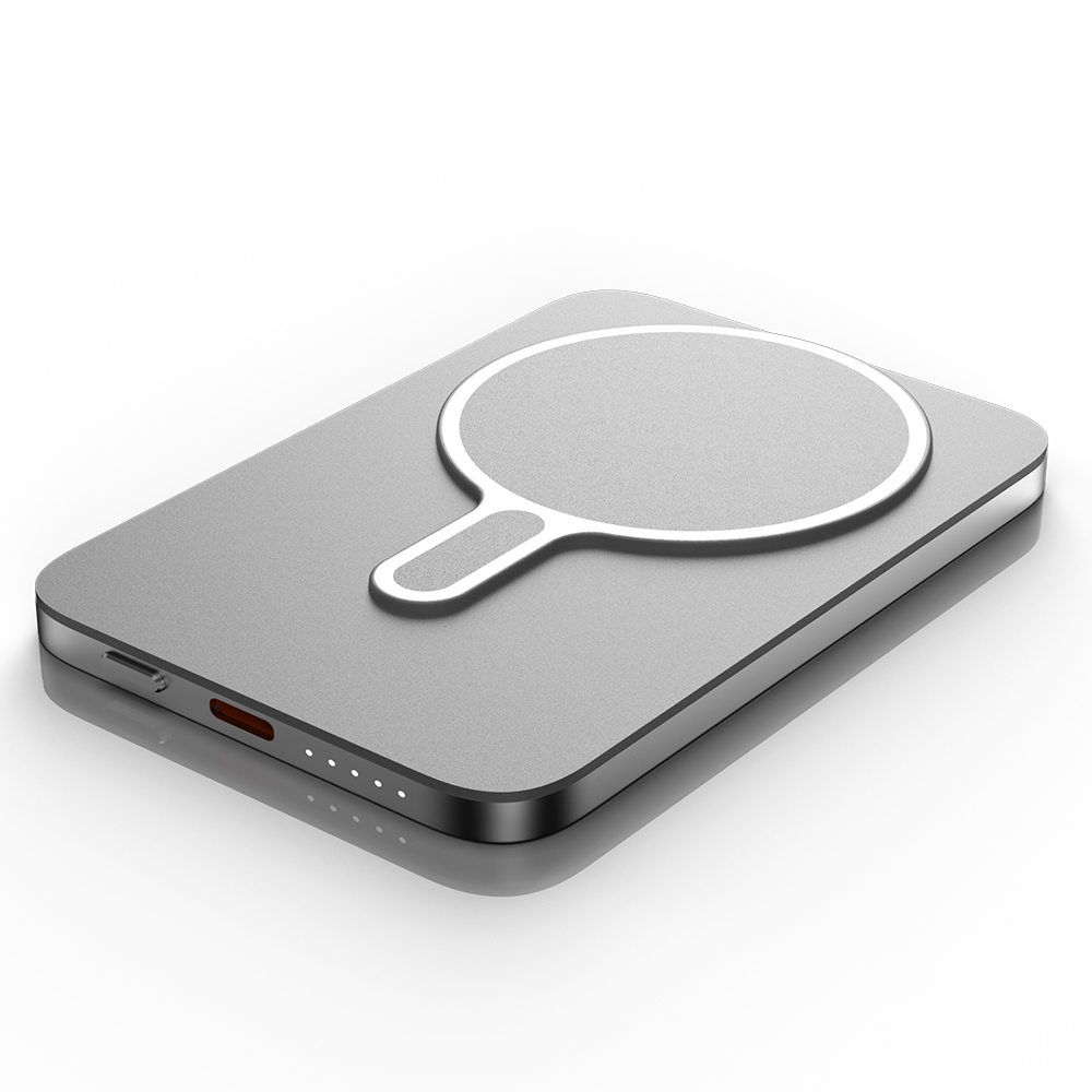 5000mAh Slim Aluminum Wireless Magnetic Power Bank
