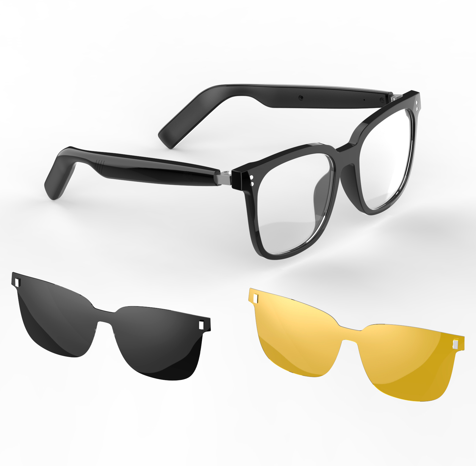 WESDAR Black High Tech Wireless Glasses,Touch Control, IPX4 Waterproof