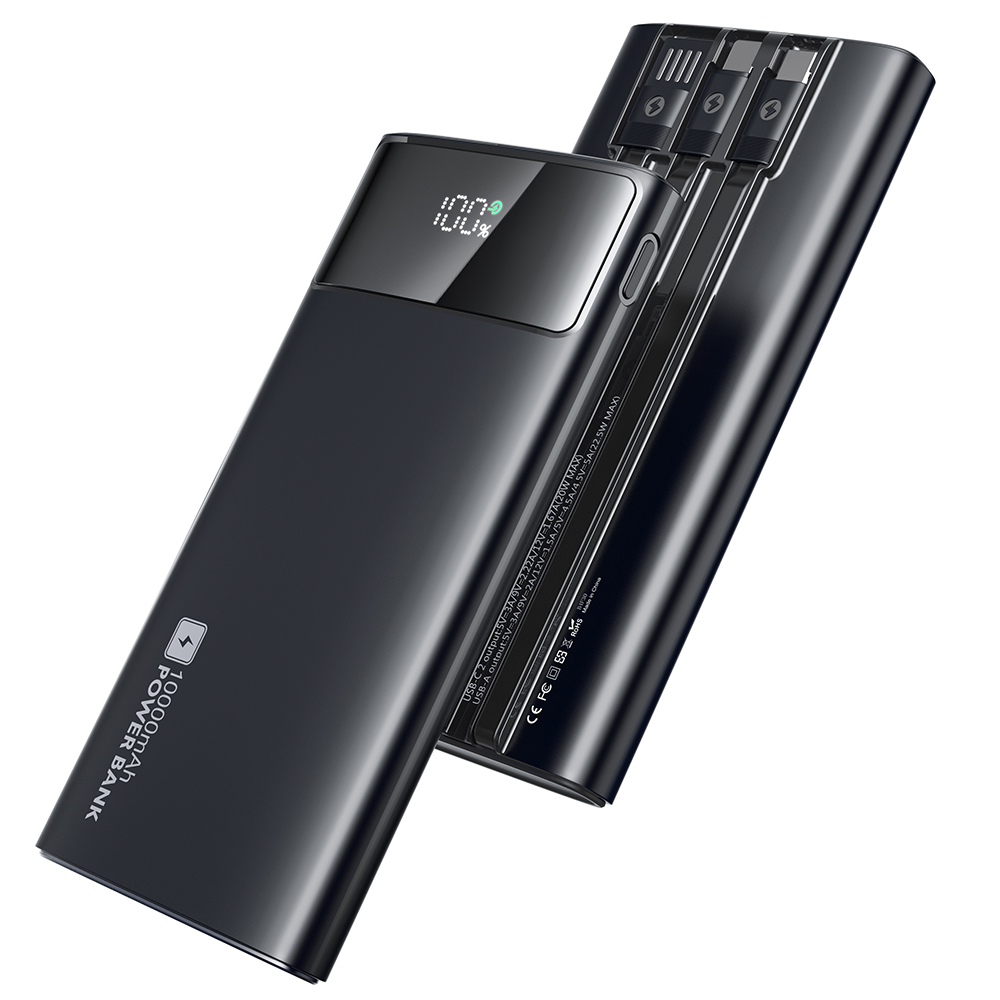 PD22.5W Fast Charging Portable Power Bank Build-in Three Charging Cable
