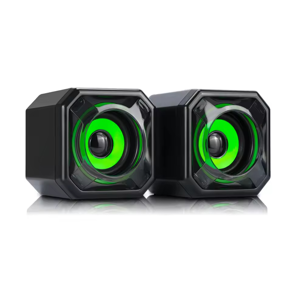 Green & Orange Eye RGB Gaming Speakers