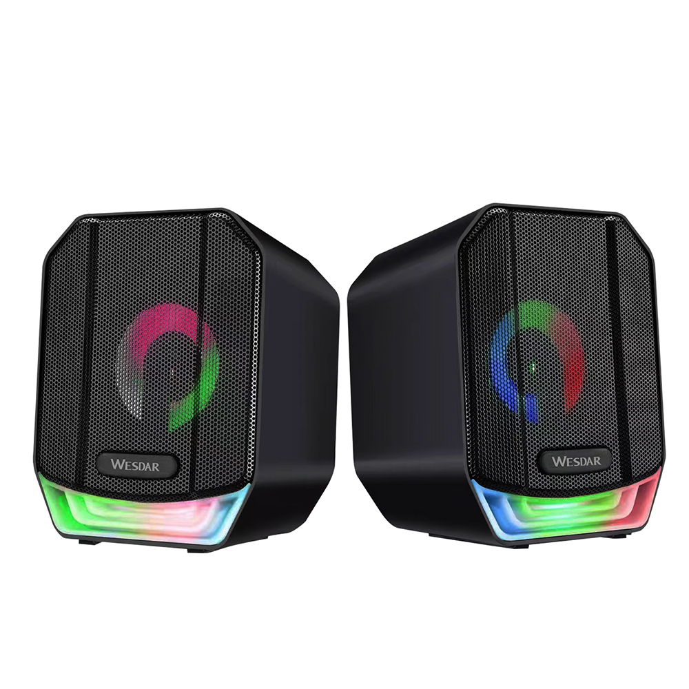 5W USB-Powered Desktop Computer Speakers with RGB Lights