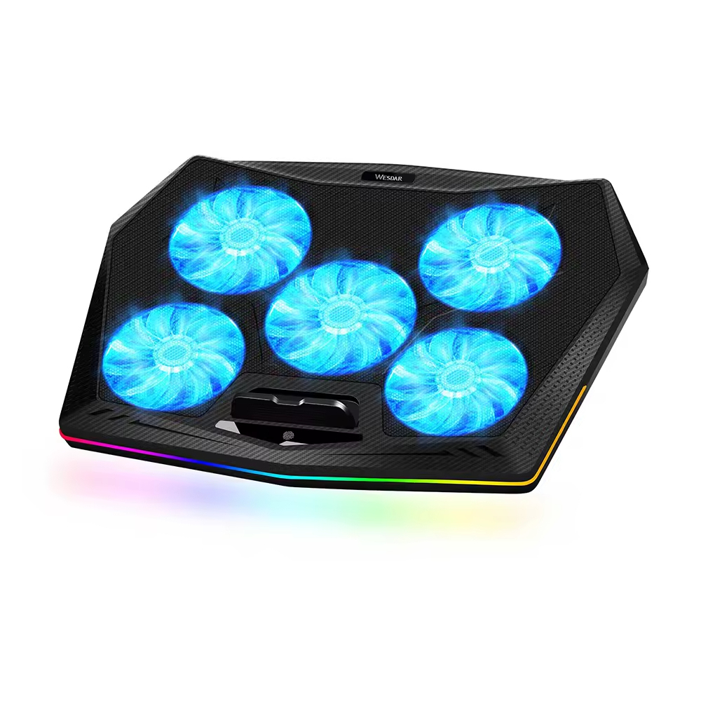 OEM Serivce RGB 5-Fan Laptop Cooler Pad for 14-17 Inch Notebooks
