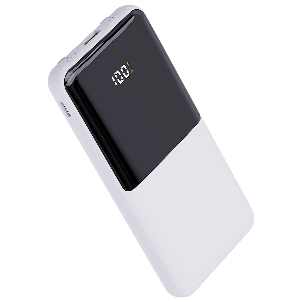 10000mAh Power Bank with Digital Display – 22.5W Fast Charging, Built-in 3 Cables